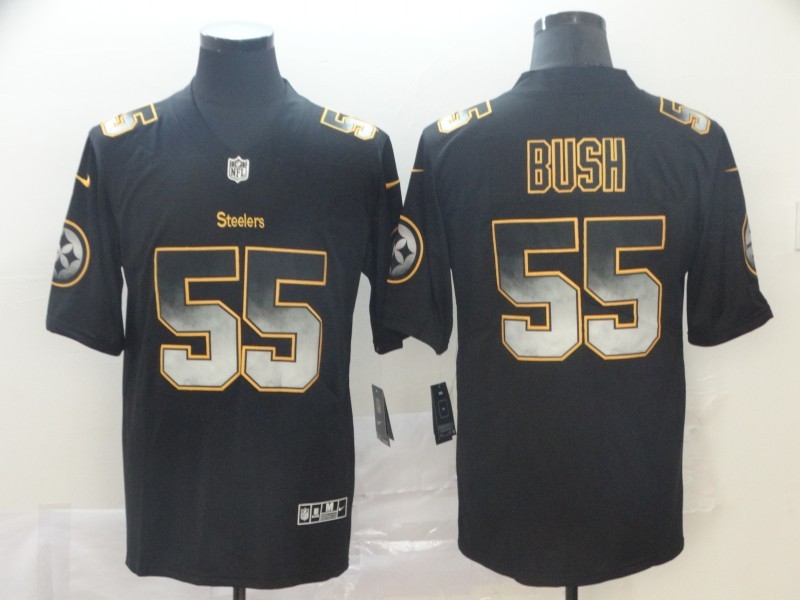 Men's Pittsburgh Steelers Devon Bush Jr. #55 Black Authentic Jersey